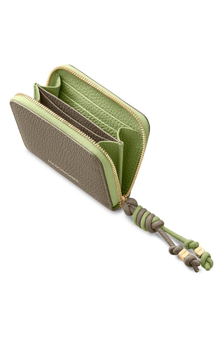 MAISON de SABRÉ Small Leather Zipped Wallet, Alternate, color, Cashmere Matcha