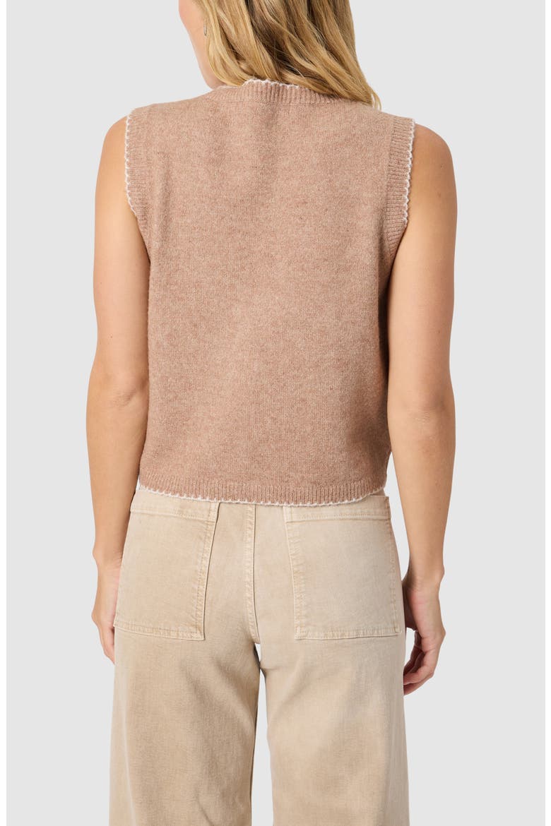 Contrast Stitch Sweater Vest, Alternate, color, OATMEAL IVORY