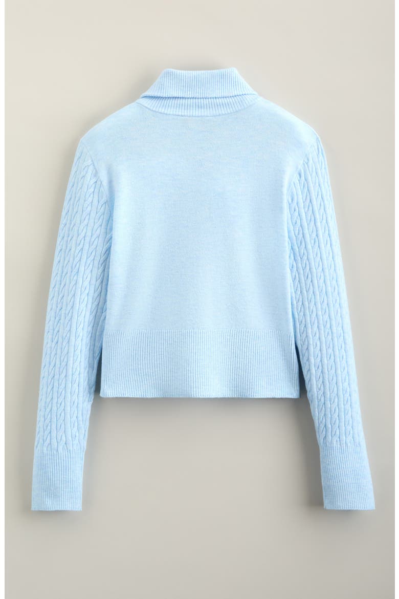 Kids' Cable Knitted Zip Cardigan, Alternate, color, BLUE DIAMOND