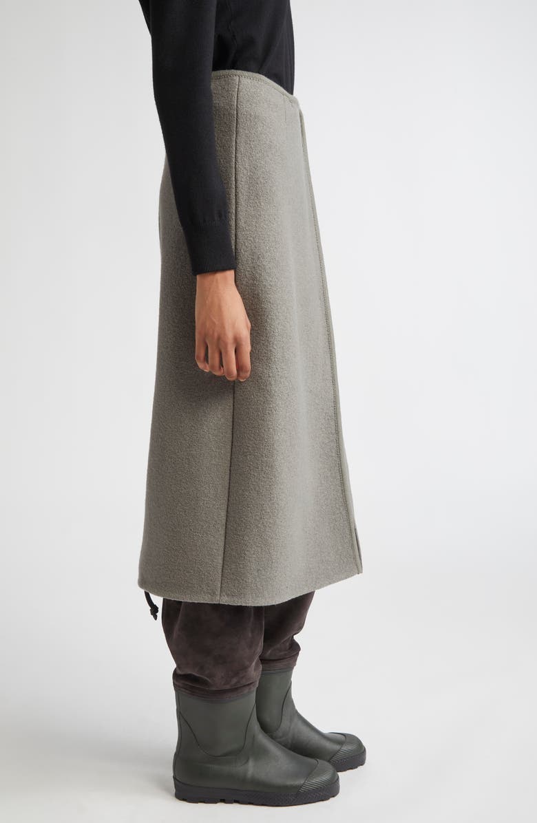 RIER Walker Wool Fleece Wrap Skirt, Alternate, color, Camoscio Felted