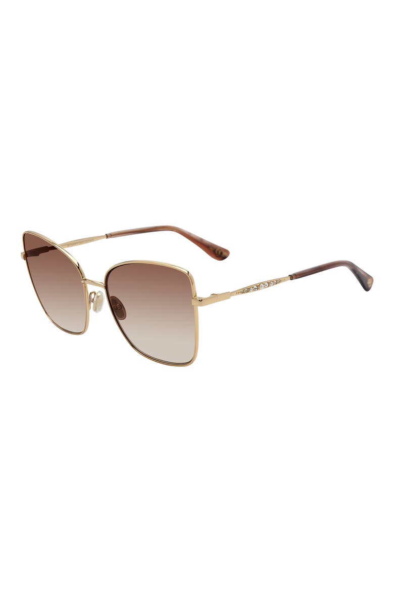 58mm Gradient Butterfly Sunglasses, Alternate, color, GOLD BROWN HORN
