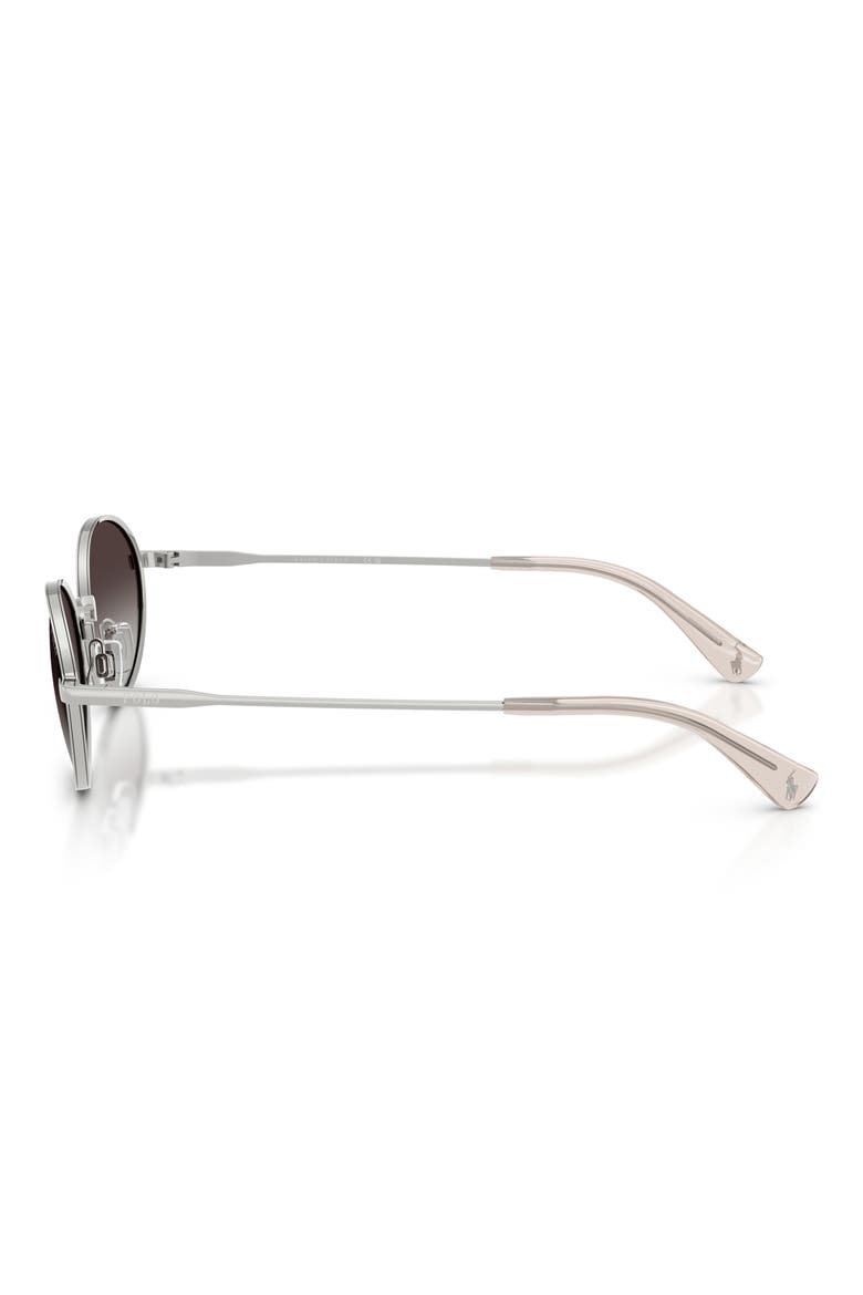 53mm Oval Sunglasses, Alternate, color, SHINY SILVER / GREY