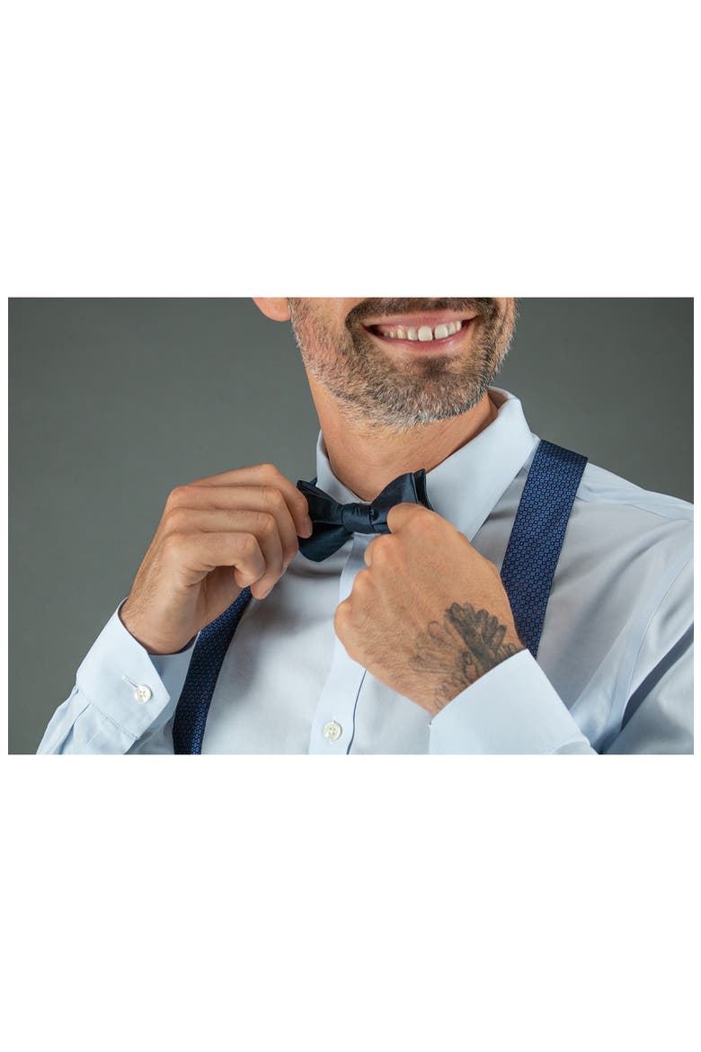 Sutton Pre-Tied Silk Bow Tie, Alternate, color, NAVY