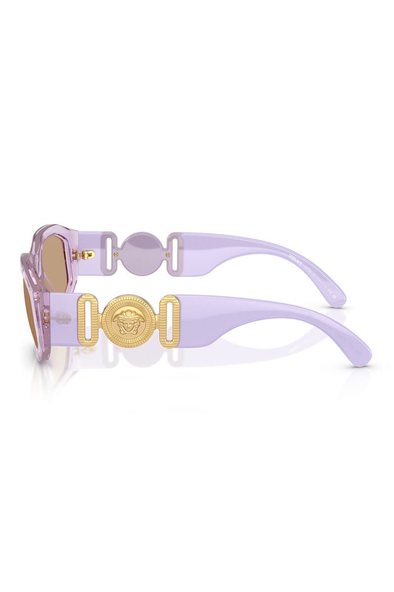 Biggie 53mm Round Sunglasses, Alternate, color, PURPLE/ LIGHT BROWN