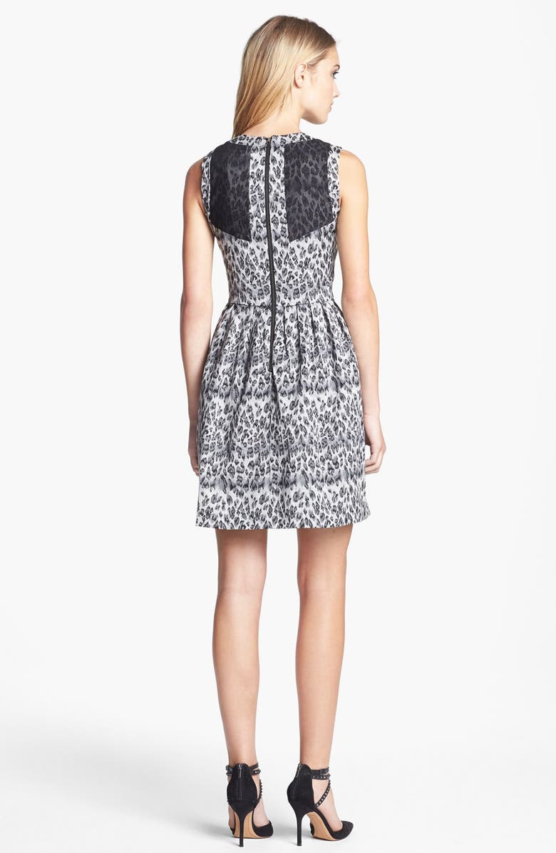 Taylor Dresses Sleeveless Jacquard Fit & Flare Dress, Alternate, color,