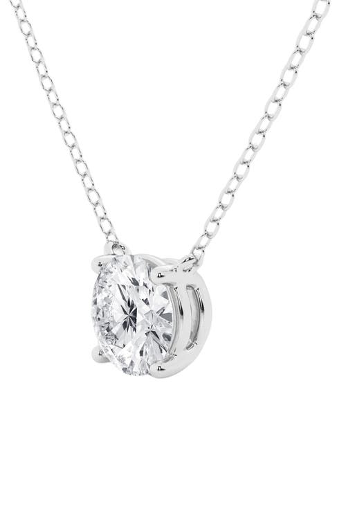 Badgley Mischka Collection 14k Gold Round Cut Lab-created Diamond Pendant Necklace In White Gold