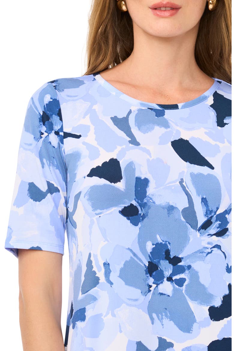 Floral Crewneck Maxi Dress, Alternate, color, BLUE NIGHT