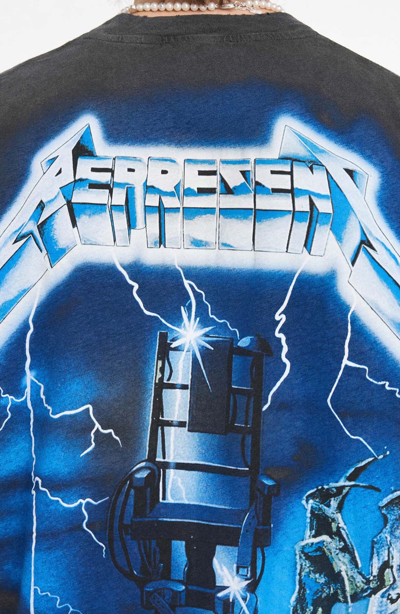 Represent Metallica Ride the Lightning Cotton & Hemp Graphic T-Shirt, Alternate, color,