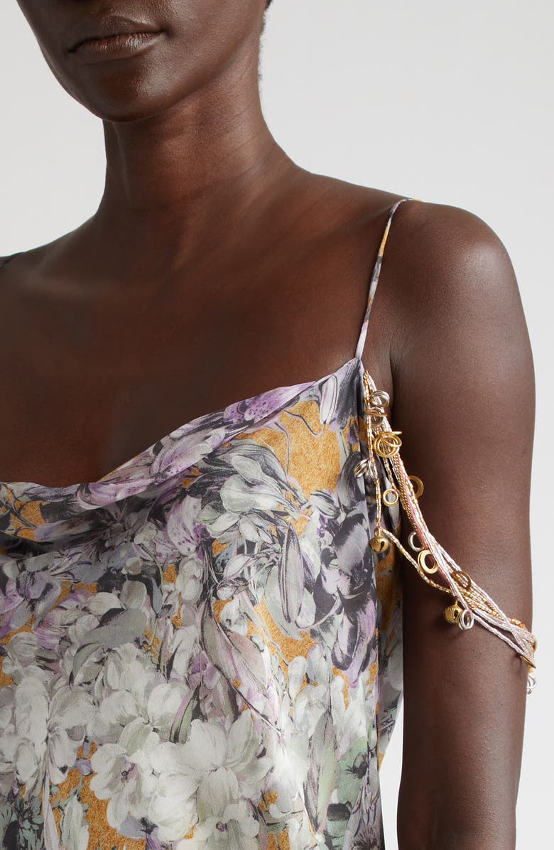 Dries Van Noten Deryl Floral Print Beaded Strap Slipdress, Alternate, color,