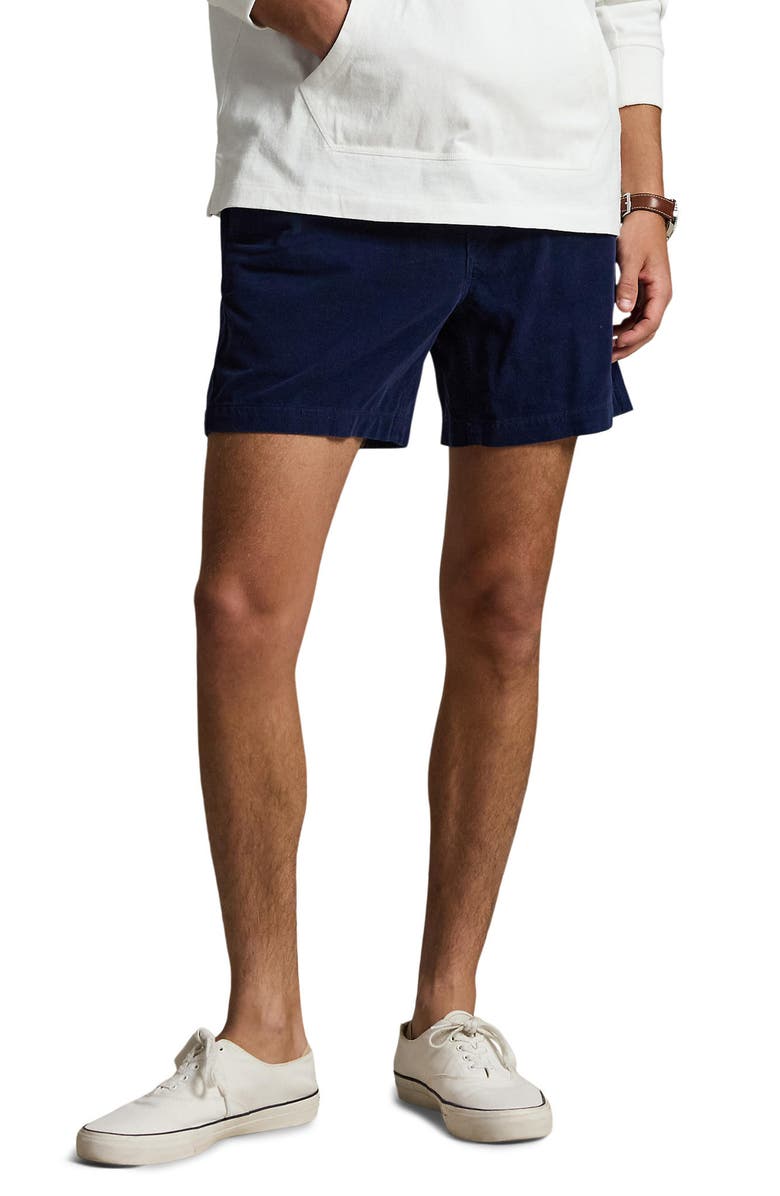 Polo Ralph Lauren Prepster 6-Inch Corduroy Drawstring Shorts, Main, color, Newport Navy