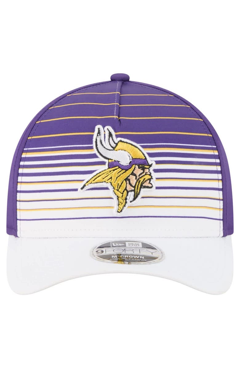 New Era Men's New Era White/Purple Minnesota Vikings Adventure Gradient 9FORTY M-Crown A-Frame Adjustable Hat, Alternate, color, White