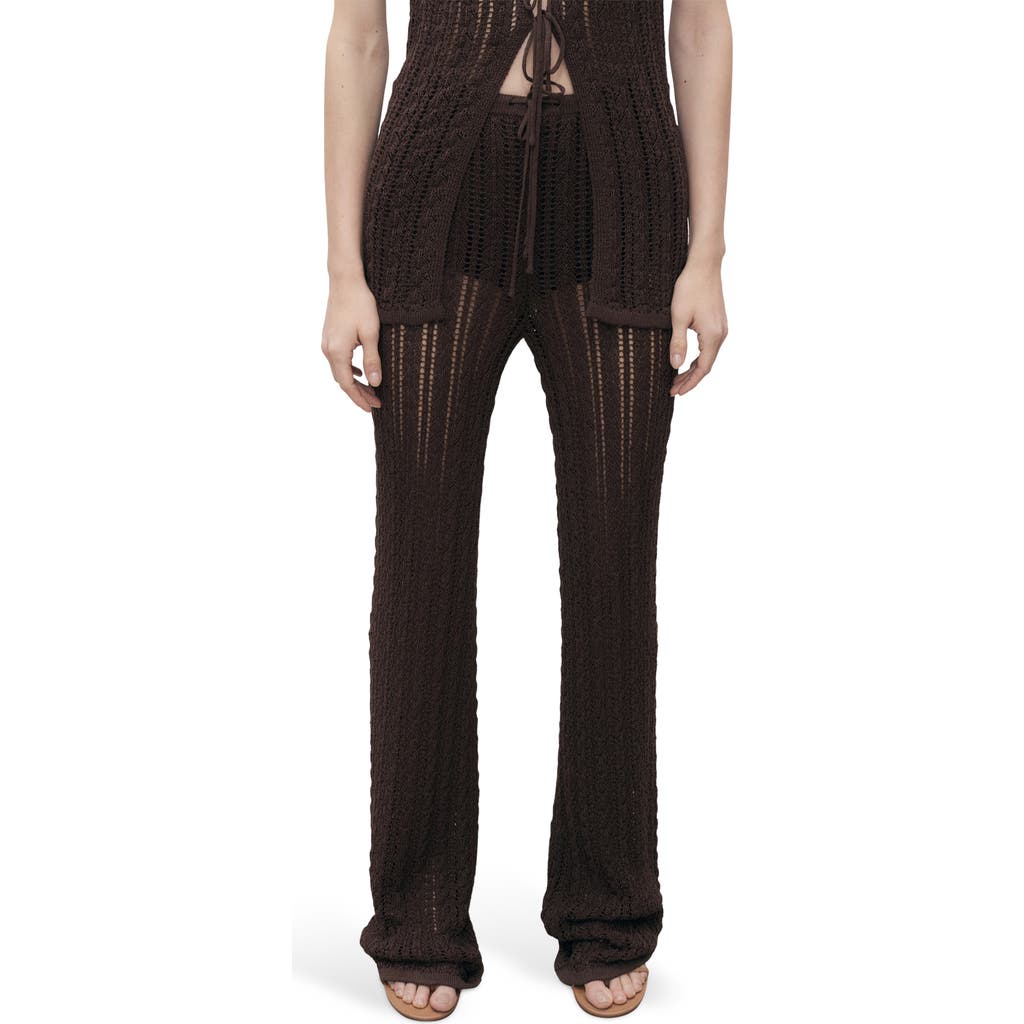 Mango Openwork Knit Pull-on Straight Leg Pants