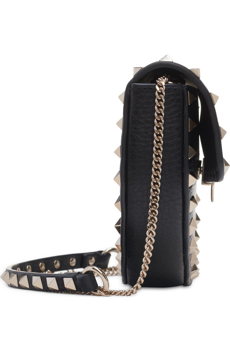 Valentino Garavani Mini Rockstud Leather Saddle Crossbody Bag, Alternate, color,