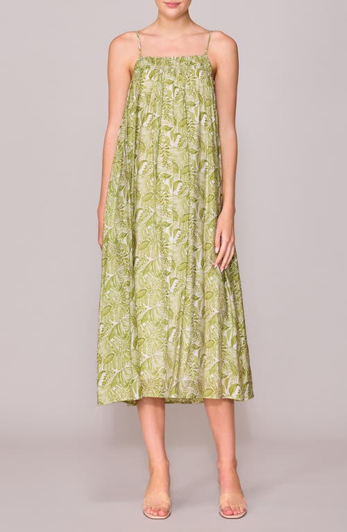 Melloday Strapless Organza Sundress In Green