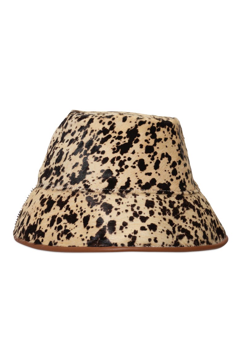 Hair-on Cowhide Bucket Hat, Alternate, color, SPOTTED BROWN