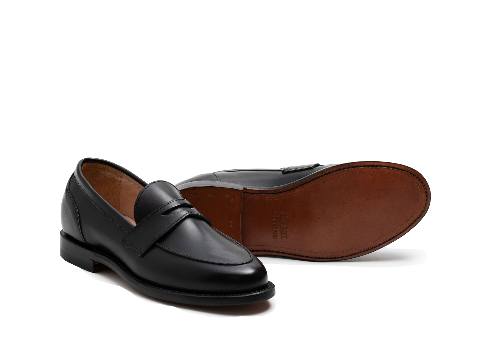 Grant Stone Clara Penny Loafer, Alternate, color, Black Calf