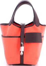 Pre-Owned Hermes Cargo Picotin Lock Bag Canvas and Swift PM