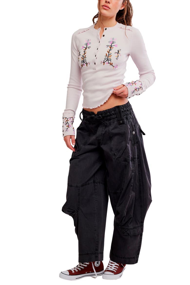 Fleur Embroidered Henley Top, Alternate, color, LAVENDER COMBO