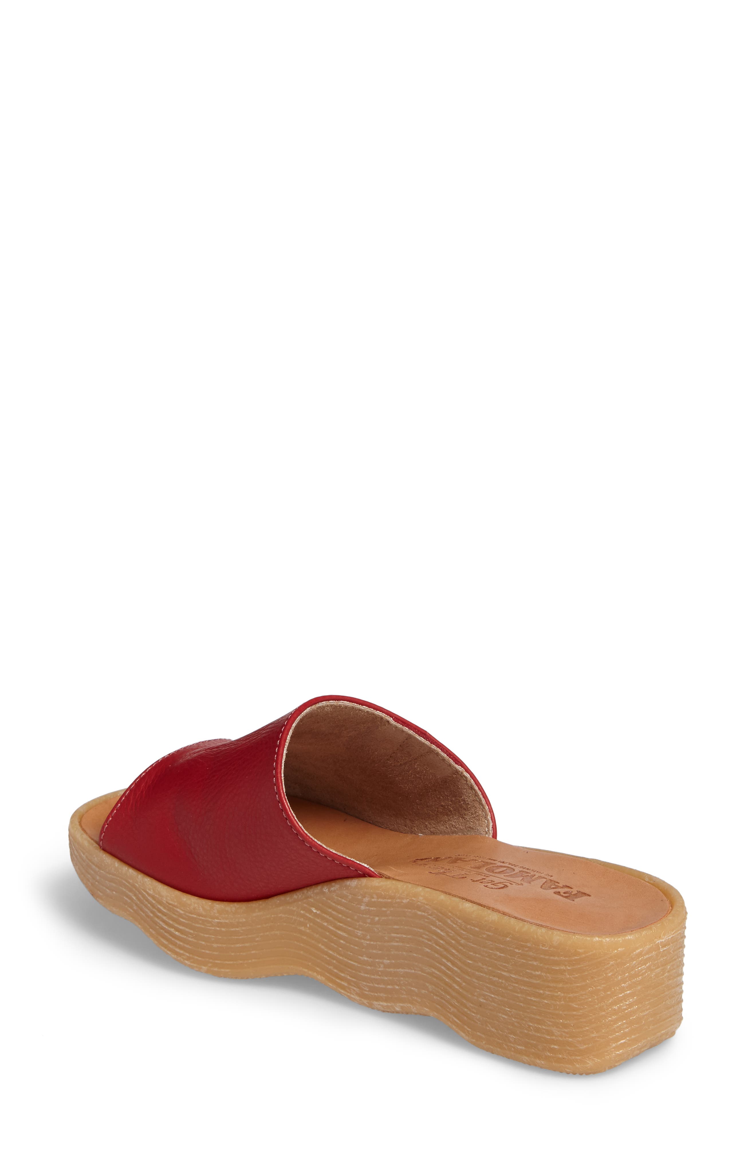 Slide N Sleek Wedge Slide Sandal, Alternate, color, RED LEATHER