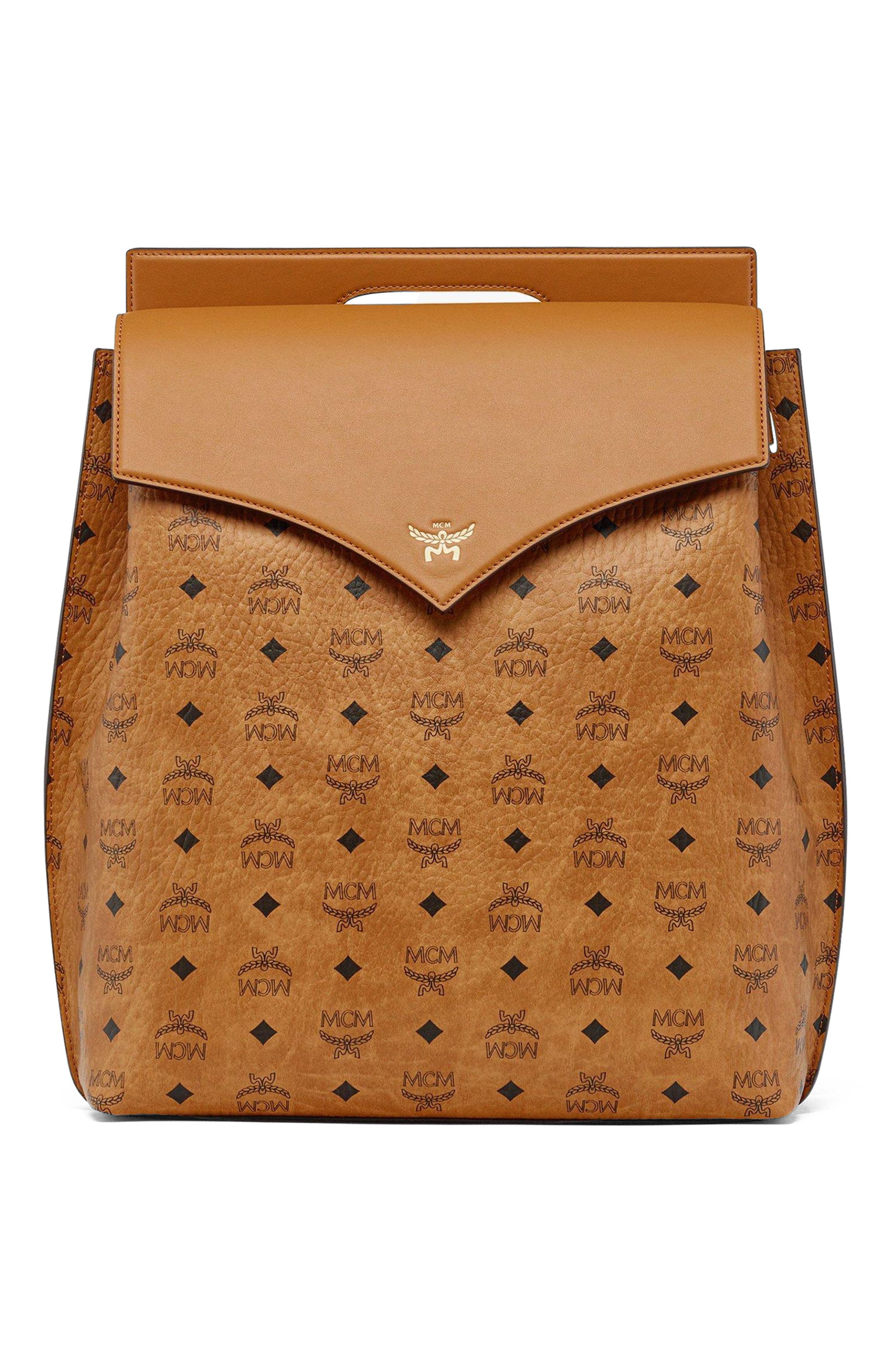 MCM Diamond Backpack in Visetos Leather Mix, Alternate, color, 