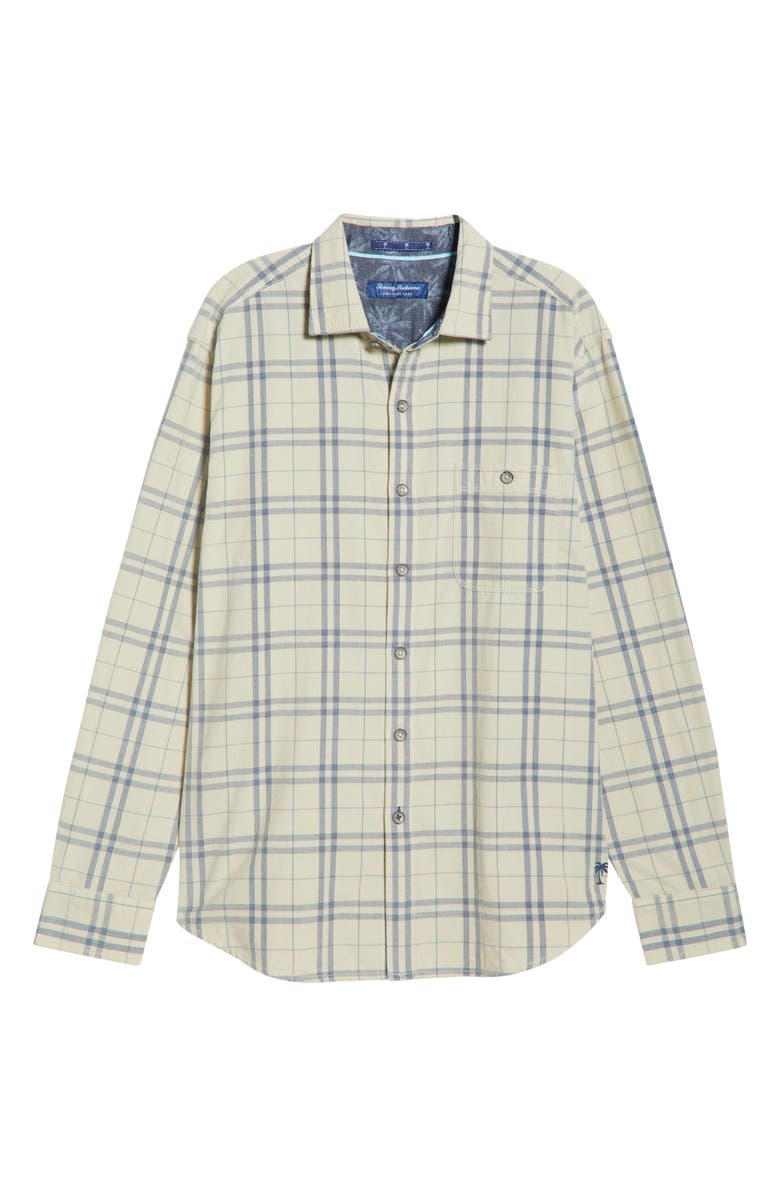 Tommy Bahama Coastline Cord Indio Plaid Cotton Corduroy Button-Up Shirt, Alternate, color, Cloud Cream