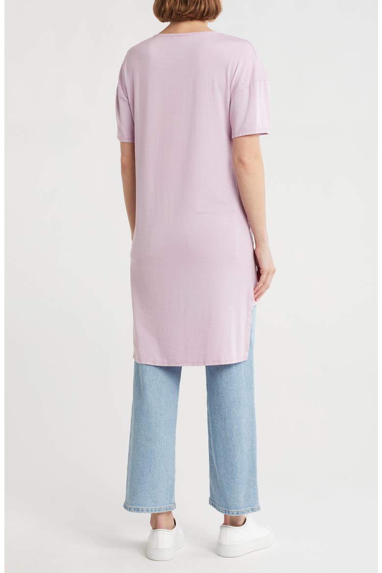 Short Sleeve High-Low Tunic Top, Alternate, color, LAVENDAR