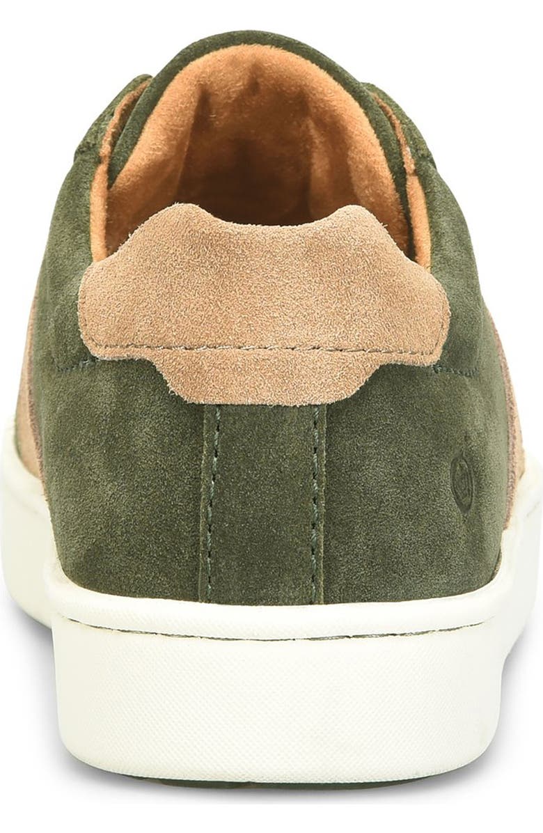 Børn Beck Tie Low Top Sneaker, Alternate, color, Dark Green Suede