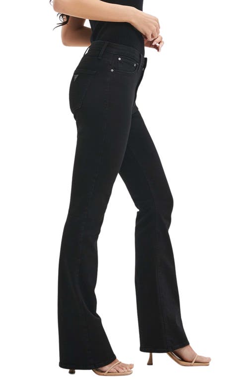 Guess Sexy Flare High Waist Jeans In Black
