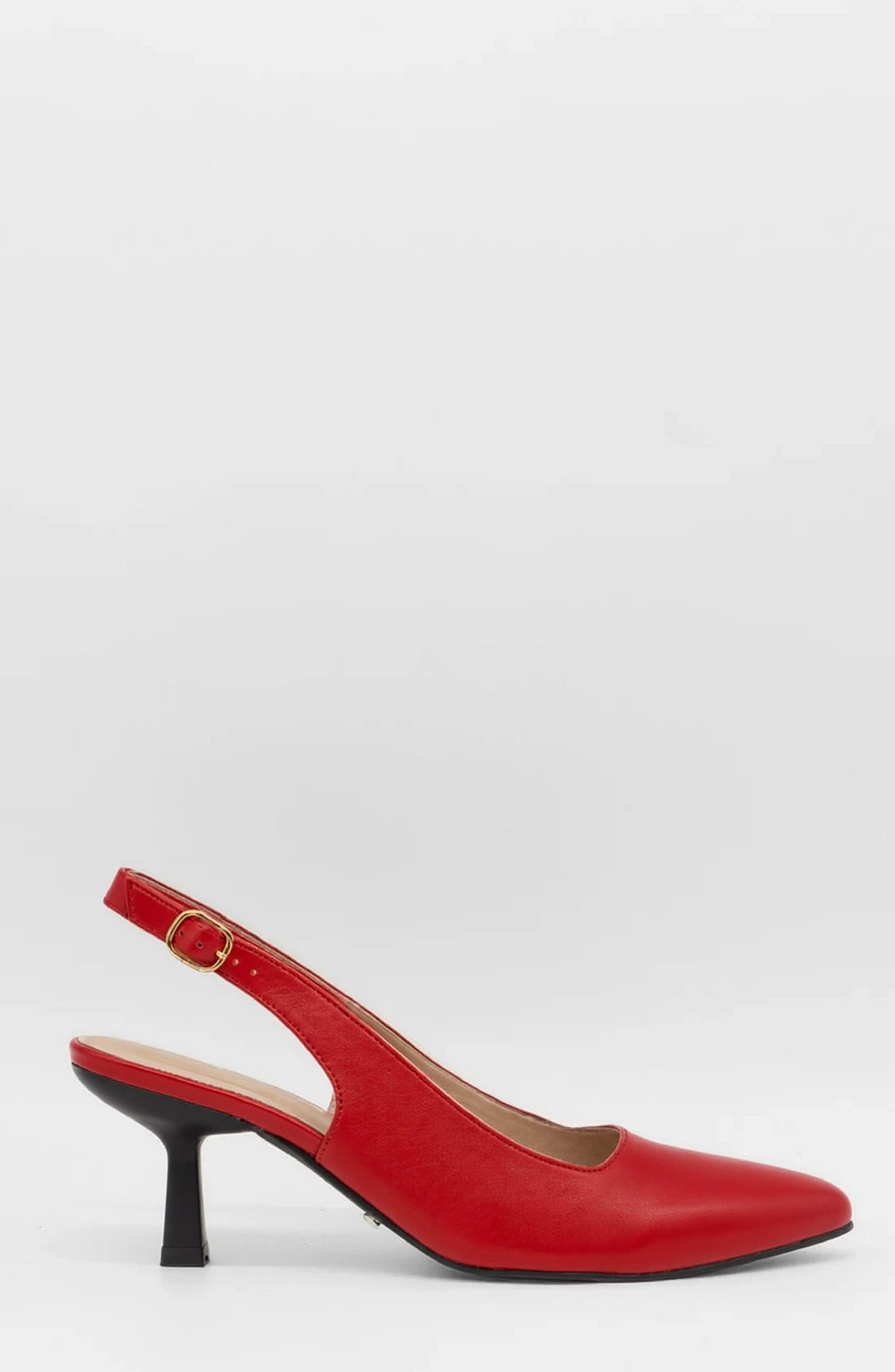 Lusso Leather Slingback Kitten Heel, Alternate, color, Red