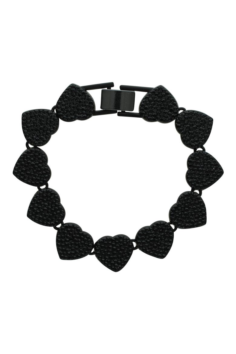 Icy Heart Bracelet, Alternate, color, BLACK