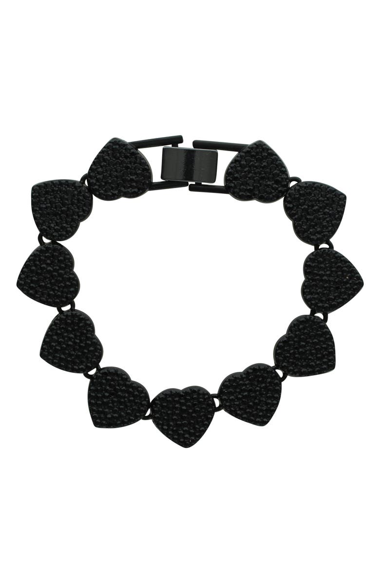 OLIVIA WELLES Icy Heart Bracelet, Alternate, color, Black