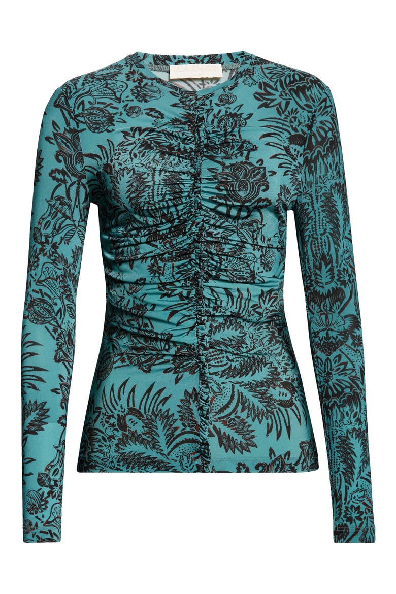 Asha Ruched Top, Alternate, color, OCEAN FLORA