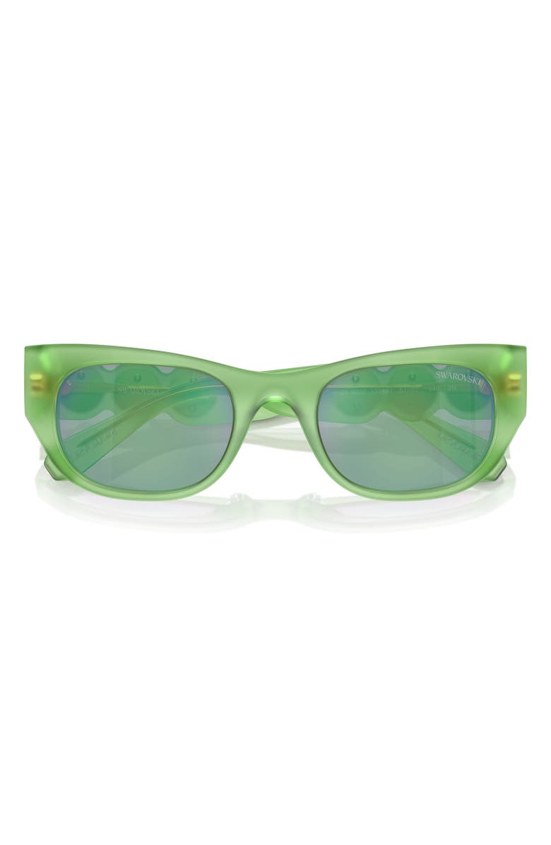 Swarovski 51mm Pillow Sunglasses, Alternate, color, Green