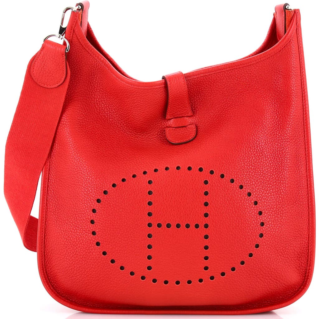 Pre-owned Hermes Hermes Evelyne Bag Gen Iii Clemence Pm In Red