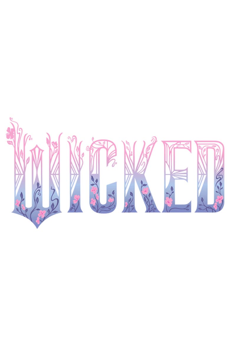 Girl's Wicked For Good Floral Pink and Purple Logo  Graphic T-Shirt, Alternate, color, White