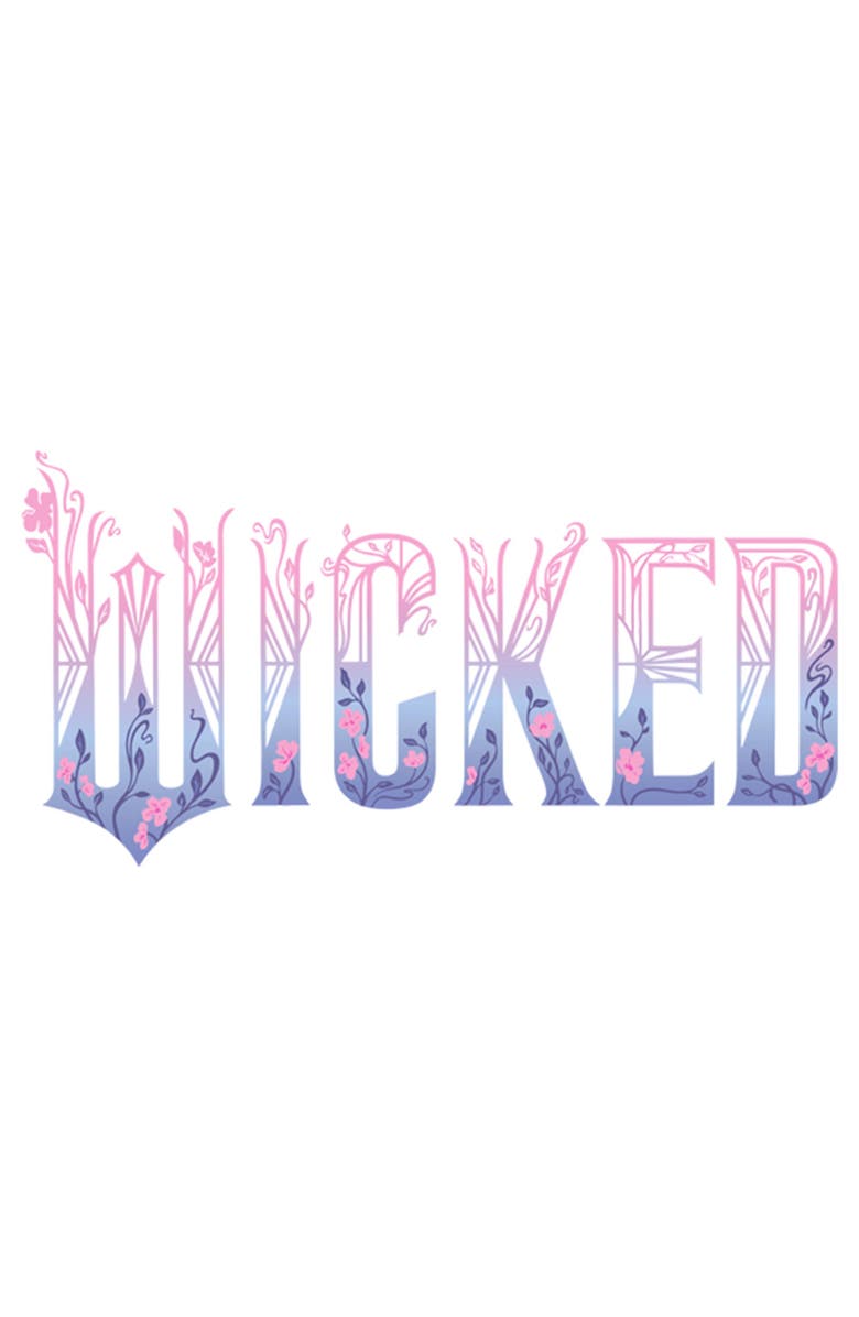 Wicked: For Good Girl's Wicked For Good Floral Pink and Purple Logo  Graphic T-Shirt, Alternate, color, White