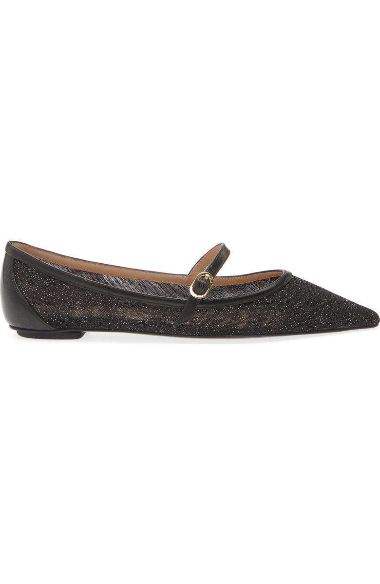 Stuart Weitzman Emilia Mary Jane Flat, Alternate, color, Patent Black