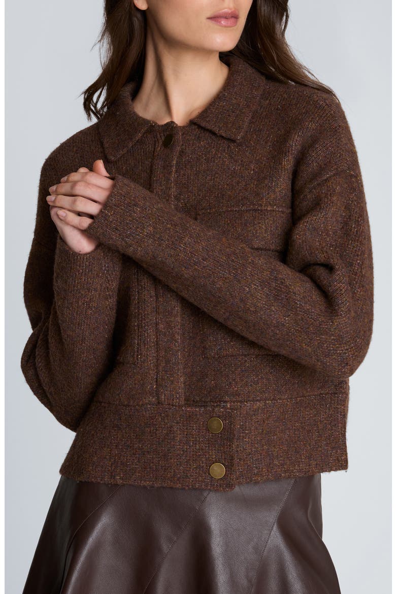 Utility Knit Jacket, Main, color, MEDIUM BARK HEATHER