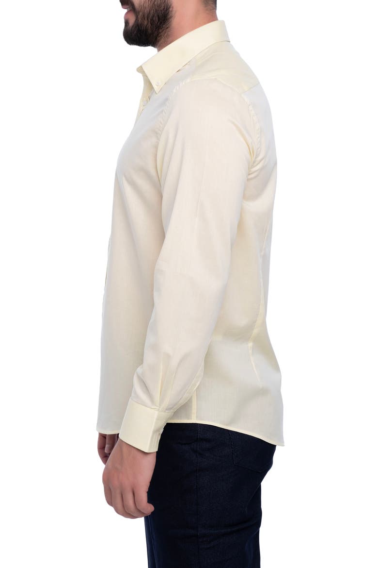 Crystal Slim Fit Cotton Dress Shirt, Alternate, color, YELLOW