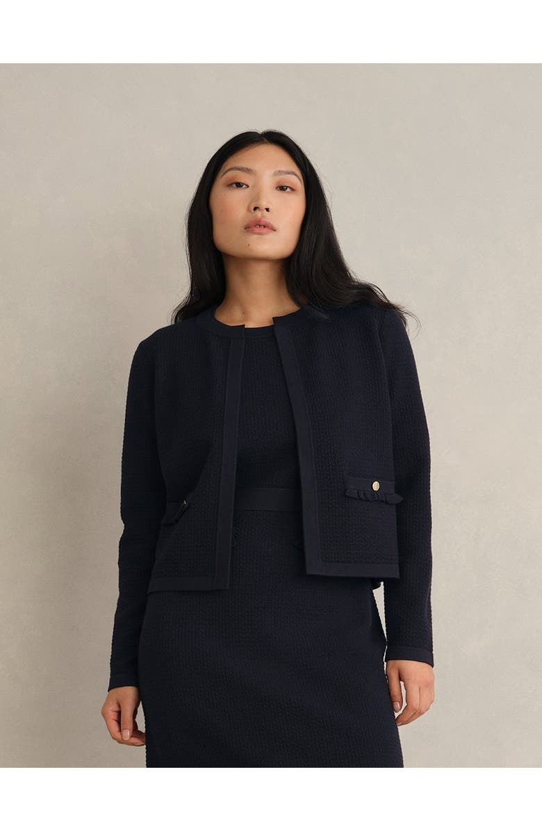 HOBBS LONDON Petra Knitted Jacket, Main, color, Hobbs Navy