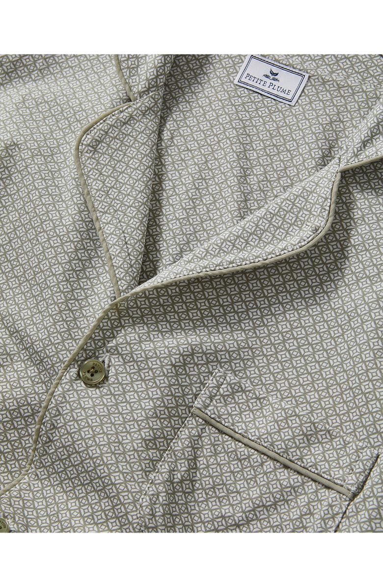 Petite Plume Geo Print Featherweight Pima Cotton Pajamas, Alternate, color, Green