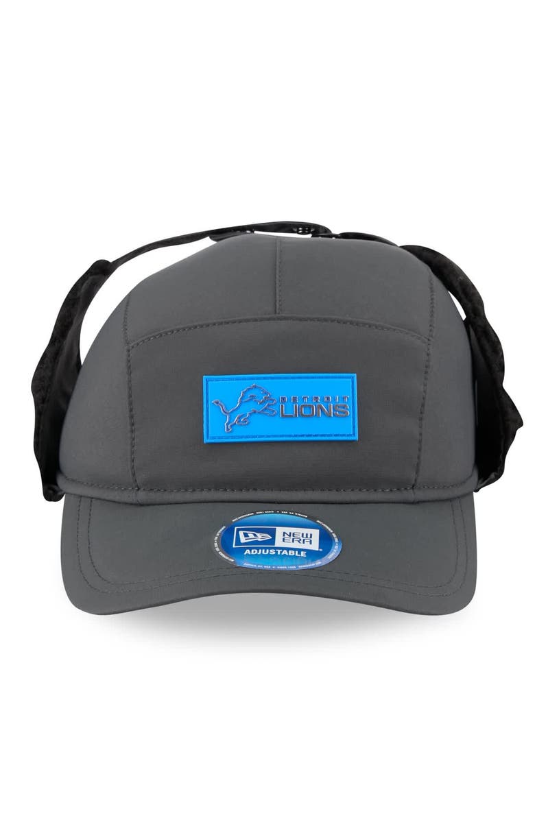New Era Men's New Era Charcoal Detroit Lions 2025 Sideline Cold Weather Runner Dog Ear Adjustable Hat, Alternate, color, Charcoal