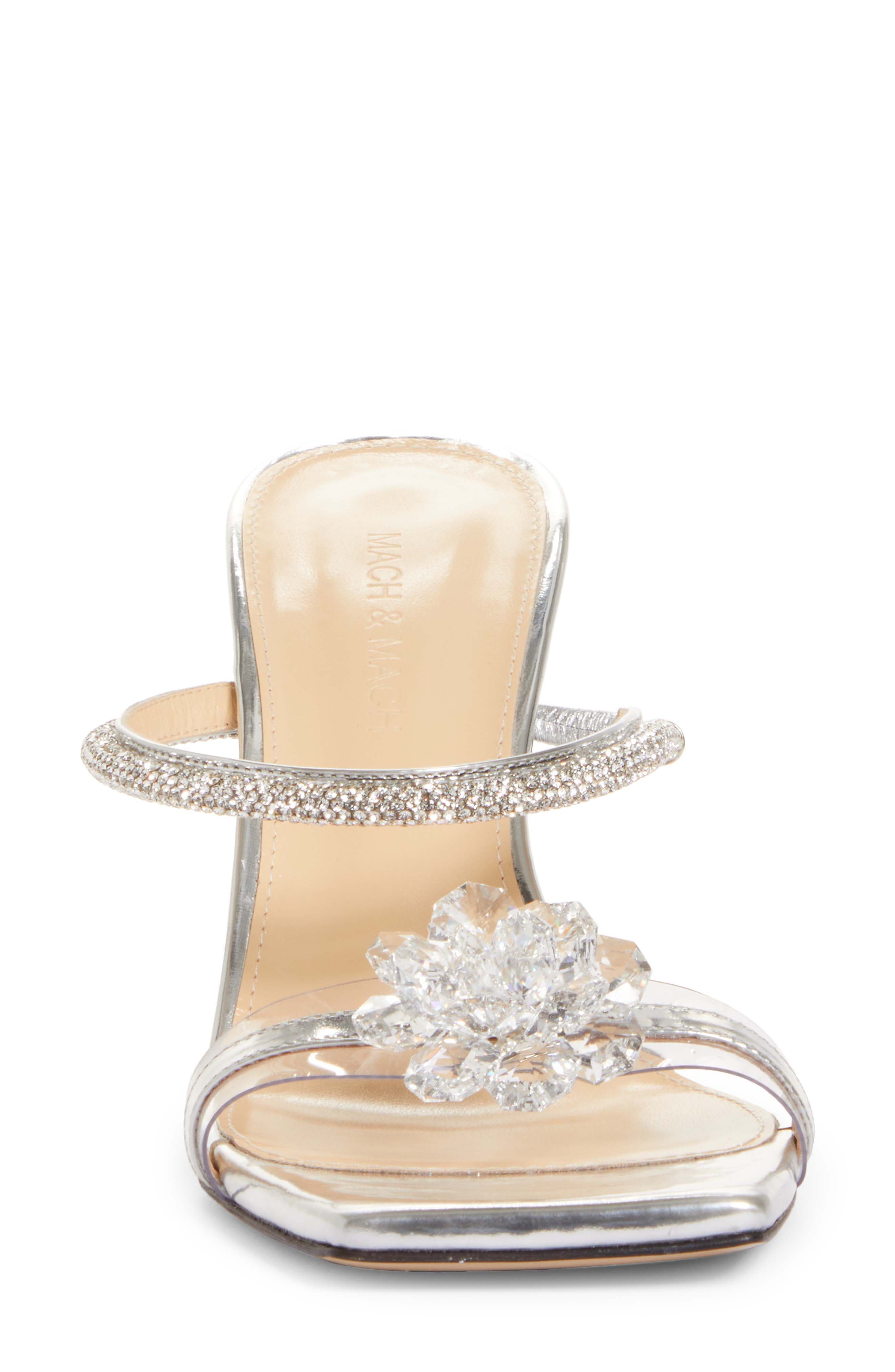 Mach & Mach Crystal Flower Slide Sandal, Alternate, color, 