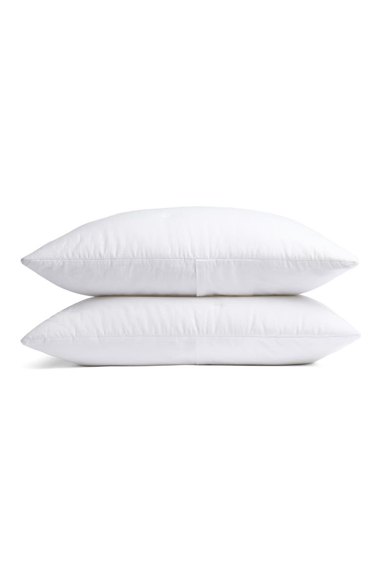 Set of 2 Soft Cotton Quilted Shams, Main, color, WHITE