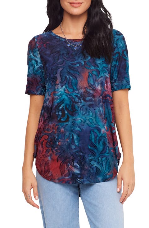 Tie Dye Burnout Shirttail Top