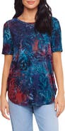 Karen Kane Tie Dye Burnout Shirttail Top