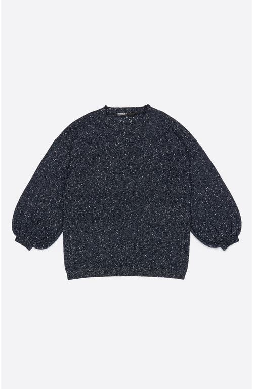 Bimba Y Lola Speckled Balloon-sleeve Sweater In Black