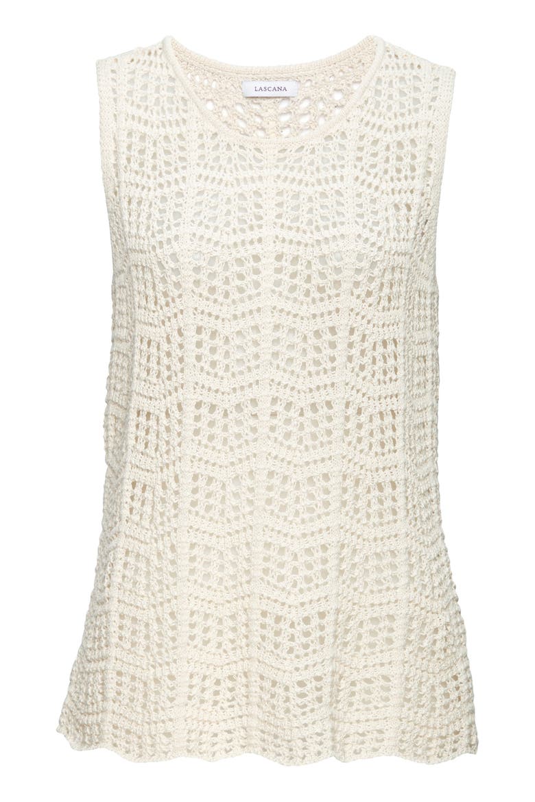 Crochet Sleeveless Top, Alternate, color, Beige