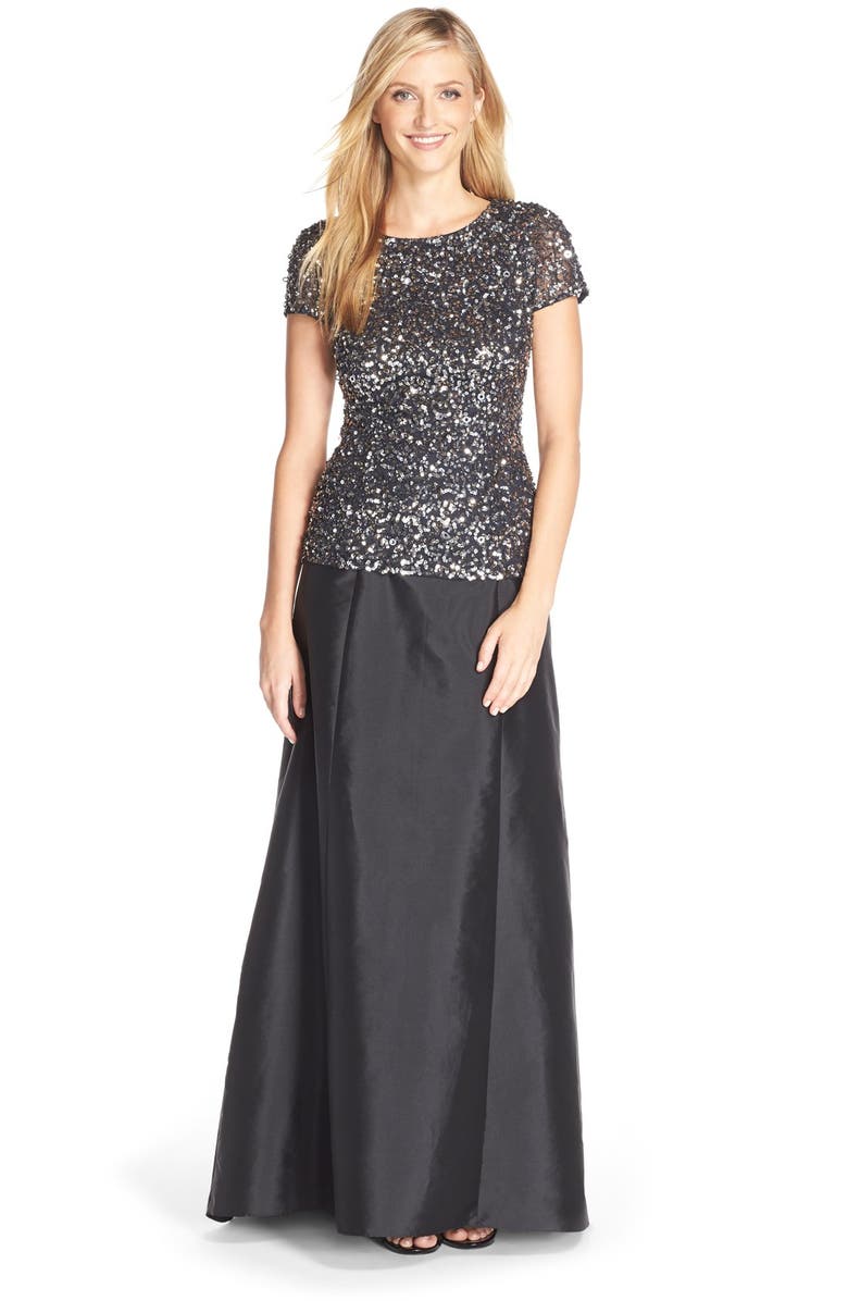 Adrianna Papell Sequin Mesh Top, Alternate, color, 