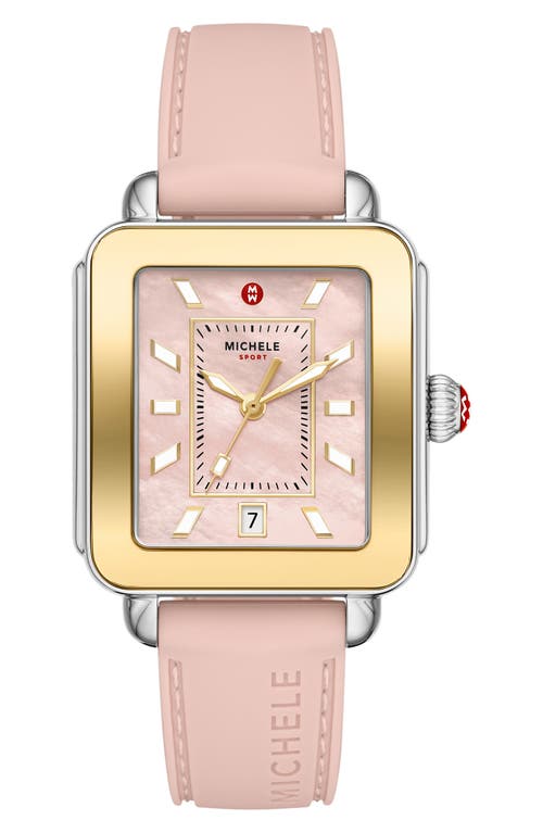 Michele Deco Sport Silicone Strap Watch, 34mm X 36mm